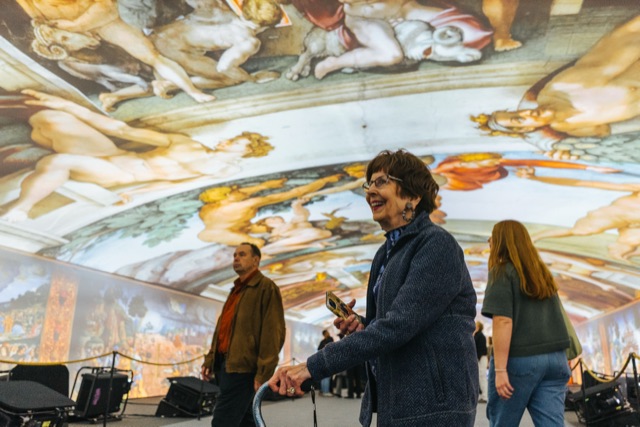 Fotografía de la exhibición inmersiva de la Capilla Sixtina